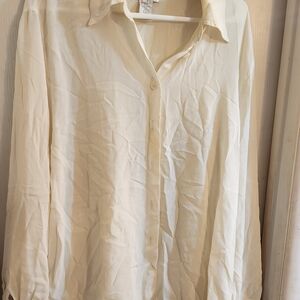 Jones Of New York Cream Button-Up Blouse